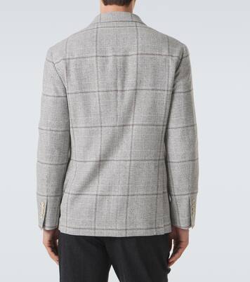 Checked silk, wool, and cashmere blazer | Brunello Cucinelli