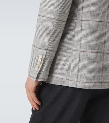 Checked silk, wool, and cashmere blazer | Brunello Cucinelli