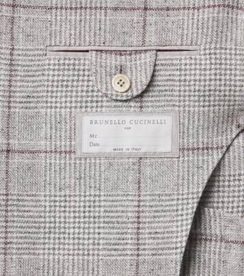 Checked silk, wool, and cashmere blazer | Brunello Cucinelli