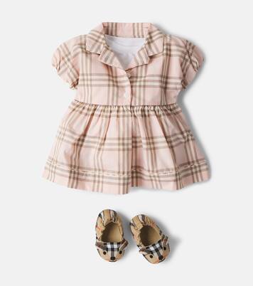 Baby striped cotton dress and bloomers set | Burberry Kids