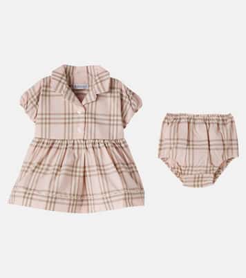 Baby striped cotton dress and bloomers set | Burberry Kids