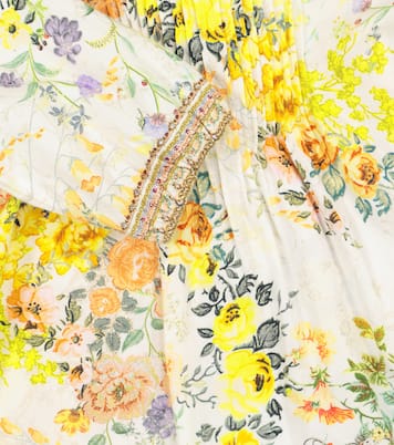 Embellished floral cotton top | Camilla Kids