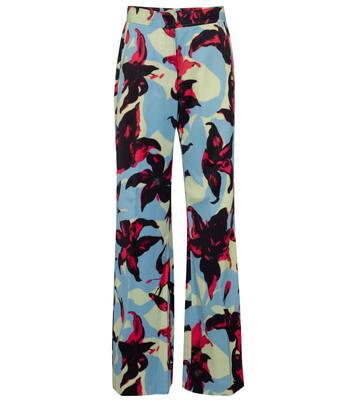 Pantalon ample en satin à fleurs | Dries Van Noten