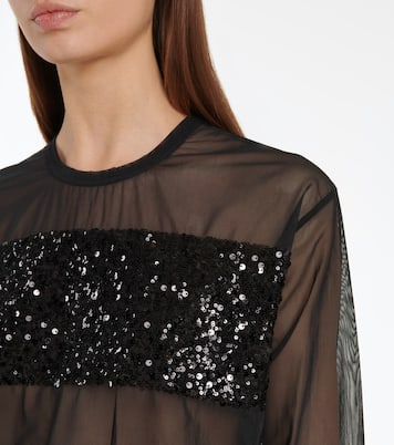 Top aus Mesh mit Pailletten | Junya Watanabe