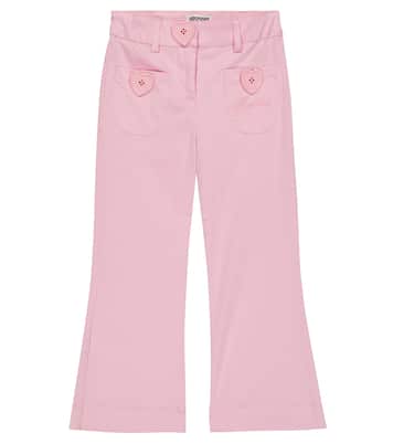 Heart-embellished cotton-blend pants | Moschino Kids