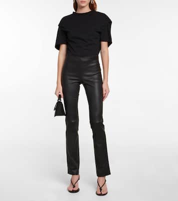 Cropped leather trousers | Stouls