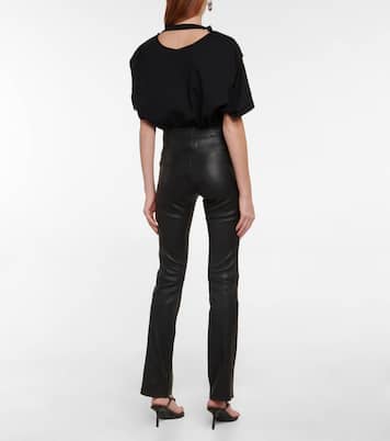 Cropped leather trousers | Stouls