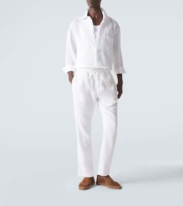 Oscar straight linen and cotton chinos | Frescobol Carioca