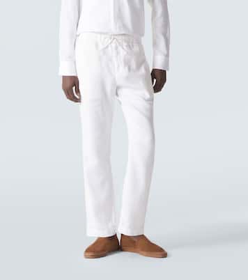 Oscar straight linen and cotton chinos | Frescobol Carioca