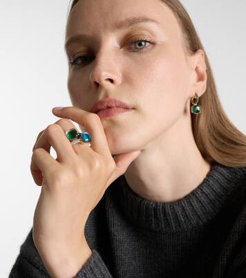 Ring Nudo Classic aus 18kt Weiß- und Roségold mit Diamanten und London Blue Topas | Pomellato