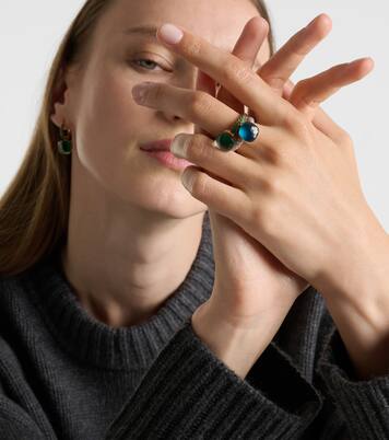 Ring Nudo Classic aus 18kt Weiß- und Roségold mit Diamanten und London Blue Topas | Pomellato