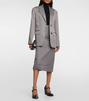 Blazer de algodón de botonadura simple | Prada