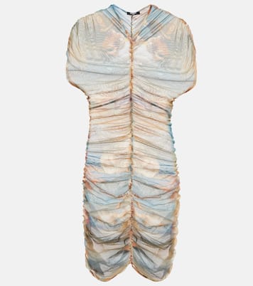 Robe imprimée en tulle | Balmain