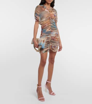 Robe imprimée en tulle | Balmain