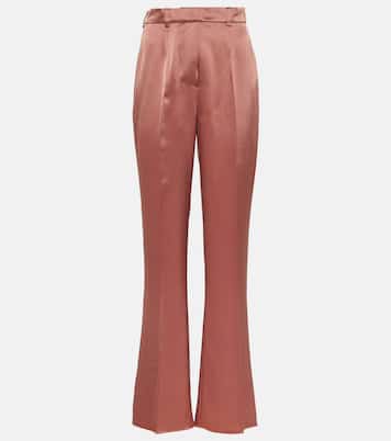 Gerade High-Rise-Hose Leena aus Satin | Nanushka