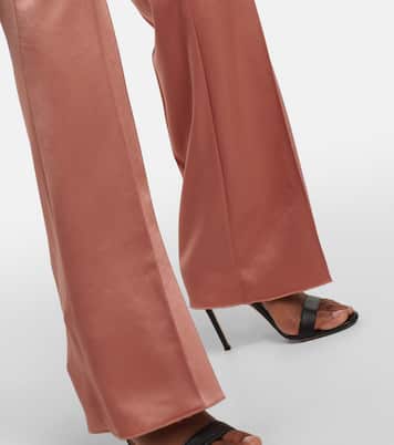 Gerade High-Rise-Hose Leena aus Satin | Nanushka