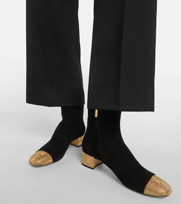 Verzierte Ankle Boots aus Veloursleder | Rene Caovilla