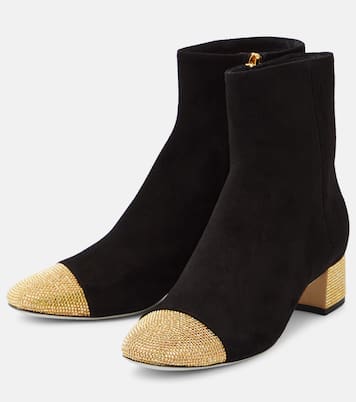 Verzierte Ankle Boots aus Veloursleder | Rene Caovilla