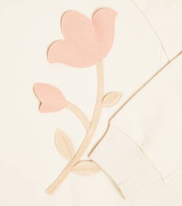 Floral-appliqué cotton sweatshirt | Il Gufo