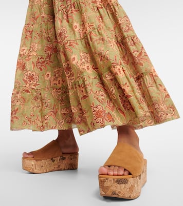 Plateau-Pantoletten Liana 70 aus Veloursleder | See By Chloé