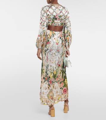 Verziertes Maxikleid aus Seide | Camilla