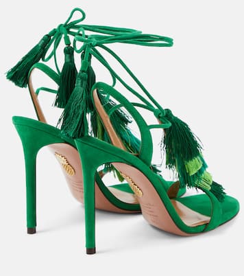 Sandalen Capri Tassel 105 aus Veloursleder | Aquazzura