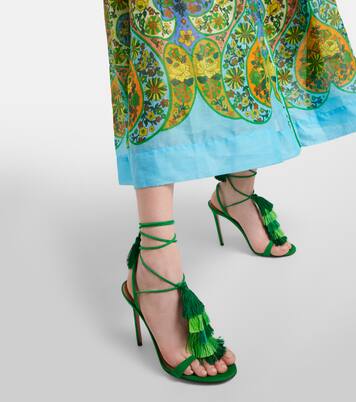 Sandalen Capri Tassel 105 aus Veloursleder | Aquazzura