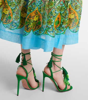 Sandalen Capri Tassel 105 aus Veloursleder | Aquazzura