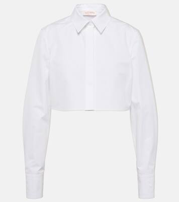 Cropped cotton poplin shirt | Valentino