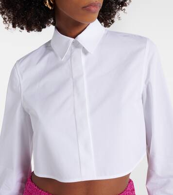 Cropped cotton poplin shirt | Valentino