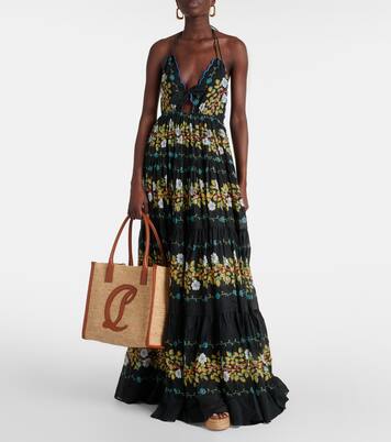 By My Side E/W Large raffia tote bag | Christian Louboutin