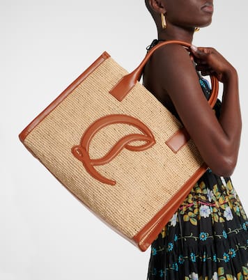By My Side E/W Large raffia tote bag | Christian Louboutin