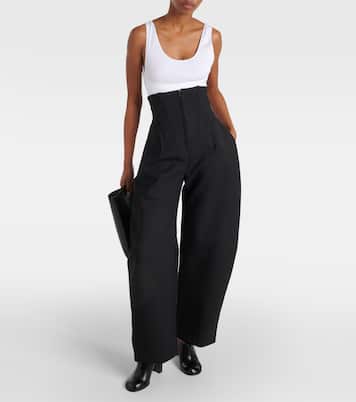 Folded leather tote bag | Alaïa