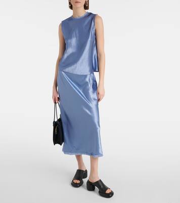 Midirock aus Satin | Vince