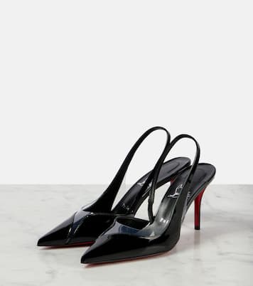 Posticha 80 leather and PVC slingback pumps | Christian Louboutin