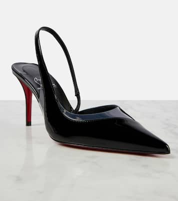 Posticha 80 leather and PVC slingback pumps | Christian Louboutin