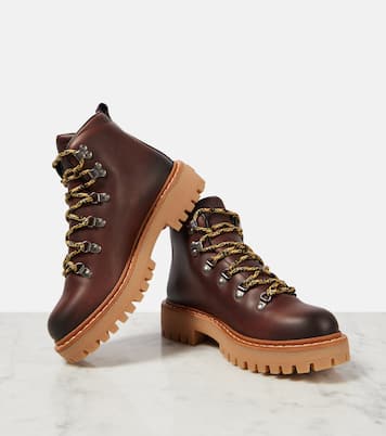 Botas con cordones St. Moritz de piel | Prada