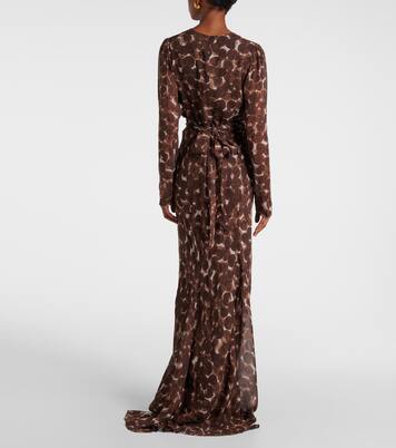 Robe longue imprimée en soie | Dries Van Noten