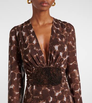 Robe longue imprimée en soie | Dries Van Noten