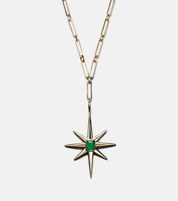 Starburst 18kt gold necklace with emerald and diamonds | Shay Jewelry