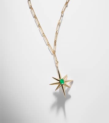 Starburst 18kt gold necklace with emerald and diamonds | Shay Jewelry