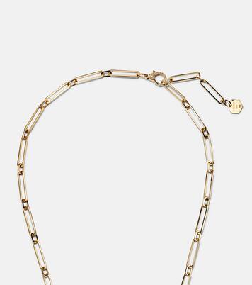 Starburst 18kt gold necklace with emerald and diamonds | Shay Jewelry