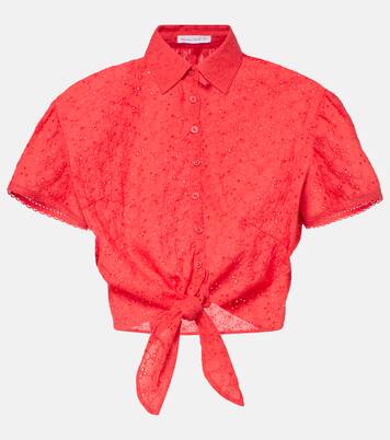 Cycas broderie anglaise cotton crop top | Poupette St Barth