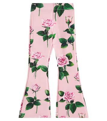 Floral flared sweatpants | Dolce&Gabbana Kids