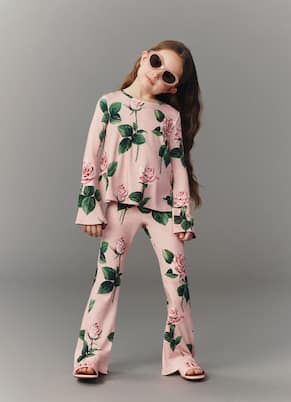 Floral flared sweatpants | Dolce&Gabbana Kids