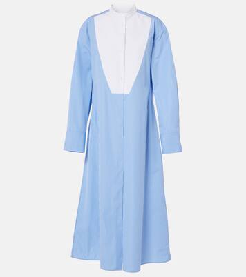 Robe chemise en coton à fines rayures | Jil Sander