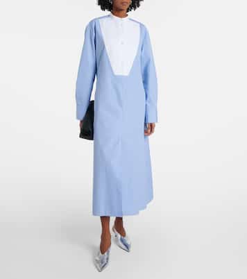 Robe chemise en coton à fines rayures | Jil Sander