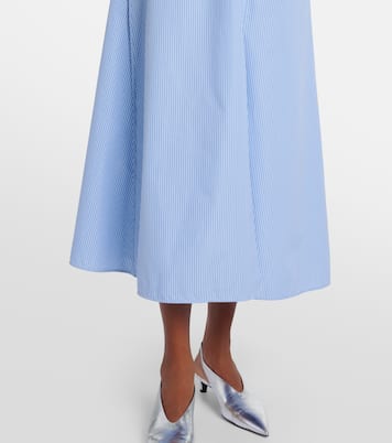 Robe chemise en coton à fines rayures | Jil Sander