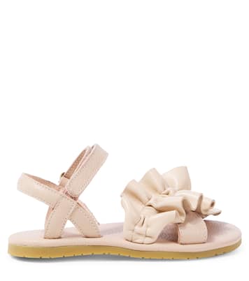 Fine ruffled leather sandals | Donsje