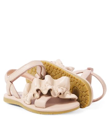 Fine ruffled leather sandals | Donsje